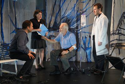Tom Paolino, Kellye Rowland, Mark Peters, & Michael Sean Cirelli in DUCK. Photo by St Photo