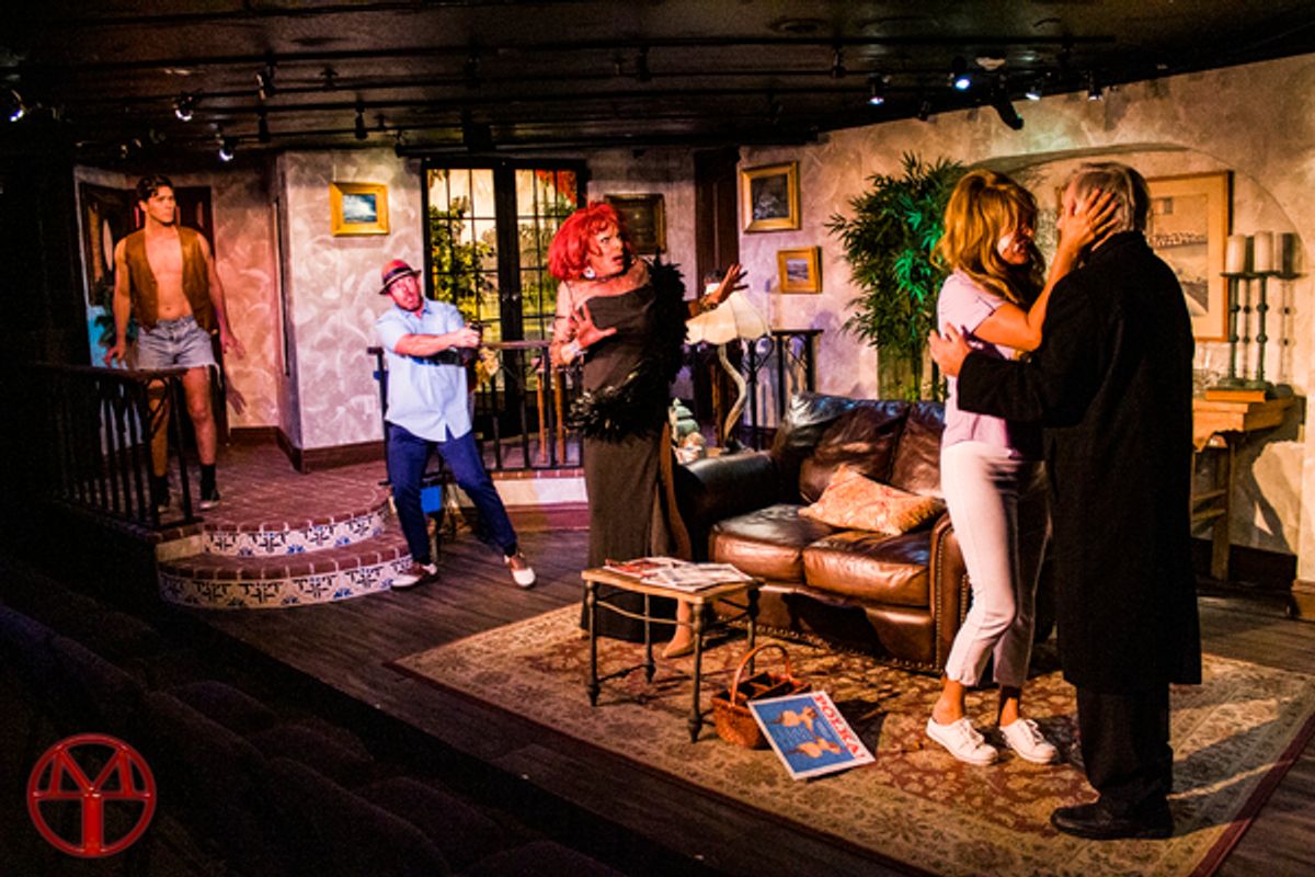 Chaos breaks loose (L-R) Matt Allen, Rob Rota, Loren Freeman, Melanie Blue, and David Brendel at 