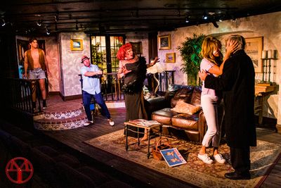 Chaos breaks loose (L-R) Matt Allen, Rob Rota, Loren Freeman, Melanie Blue, and David Photo
