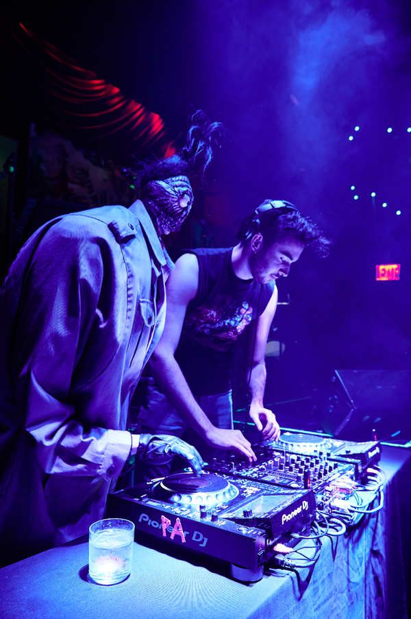 Shrunken Head Guy makes his DJ debut with co-DJ Nick Newling Photo