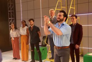 The full cast of Only Human: (L-R) Lili Thomas, Kim Steele, Mike Squillante, Gary Busey, Ben Bogen (front), and Evan Maltby @ BroadwayWorld The full cast of Only Human: (L-R) Lili Thomas, Kim Steele, Mike Squillante, Gary Bus Photo