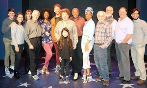 Garen McRoberts, Casey Shuler, Lael Van Keuren,
Michael Montel, Anita Welch, Joe Veale, Klea Blackhurst, Kylie Kuioka (front),
Jay Aubrey Jones, Zuri Washington, Gordon Stanly, Simon Jones, David Green, Deniz Cordell
@ BroadwayWorld Garen McRoberts, Casey Shuler, Lael Van Keuren,
Michael Montel, Anita Welch, Joe Ve Photo