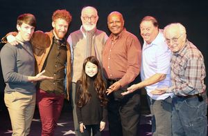 Garen McRoberts, Joe Veale, Simon Jones,
Kylie Kuioka (front), Jay Aubrey Jones, David Green, Gordon Stanley
@ BroadwayWorld Garen McRoberts, Joe Veale, Simon Jones,
Kylie Kuioka (front), Jay Aubrey Jones, Dav Photo