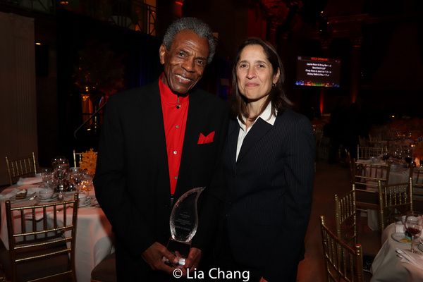 SAGE honorees Andre De Shields and Stacey Friedman, Executive Vice President and Gene Photo