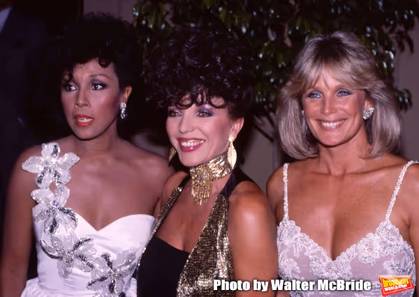 Diahann Carroll, Linda Evans, and Joan Collins at the Emmy Awards, September 23, 1984 Photo