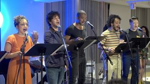 Claire Saunders, David Spadora, Christian Dante White, Rodolfo Soto,
Karl Josef Co @ BroadwayWorld Claire Saunders, David Spadora, Christian Dante White, Rodolfo Soto,
Karl Josef Co Photo