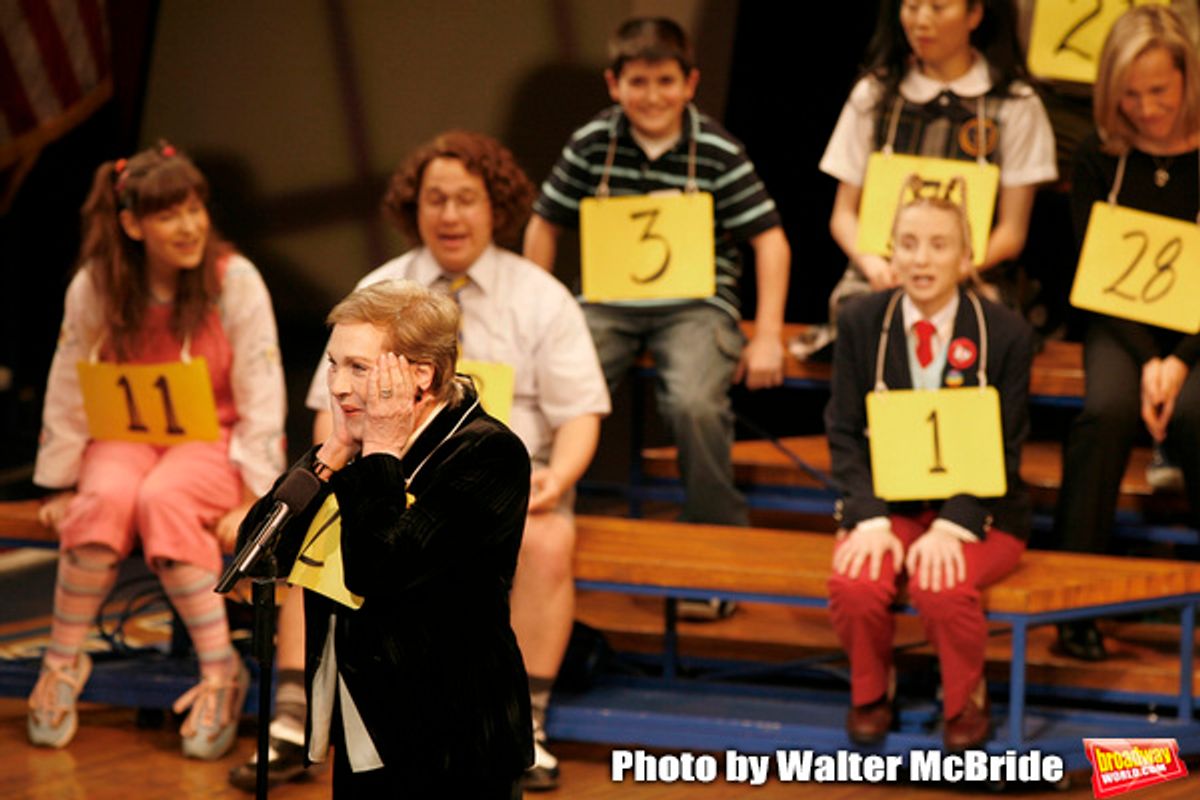 Julie Andrews and her daughter Emma Walton Hamilton, National Ambassadors for Kid's Night On Broadway, join the gang at THE 25th ANNUAL PUTNAM COUNTY SPELLING BEE on stage as guest spellers at The Circle In The Square Theatre in New York City.
January 30, 2007 at 
