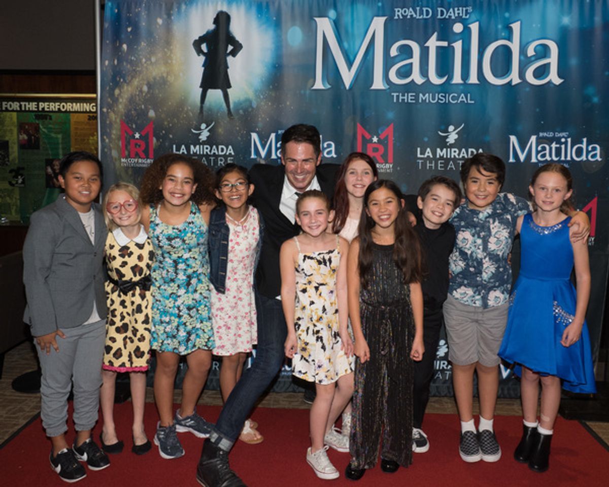 Jared Xander E. Silva, Sloane Adams, Cienna Cheri Olsen, Adrienne Amanda Morrow, Raegan Nichole Larson, Erin Tardibuono, Audrey Cymone, Daniel Peters, Aaron Tapia, and Carli C. Duda with Director Michael Matthews at 