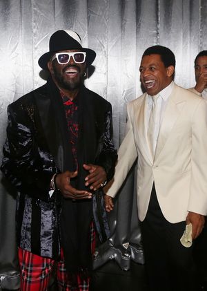 Otis Williams chats with Derrick Baskin  Photo