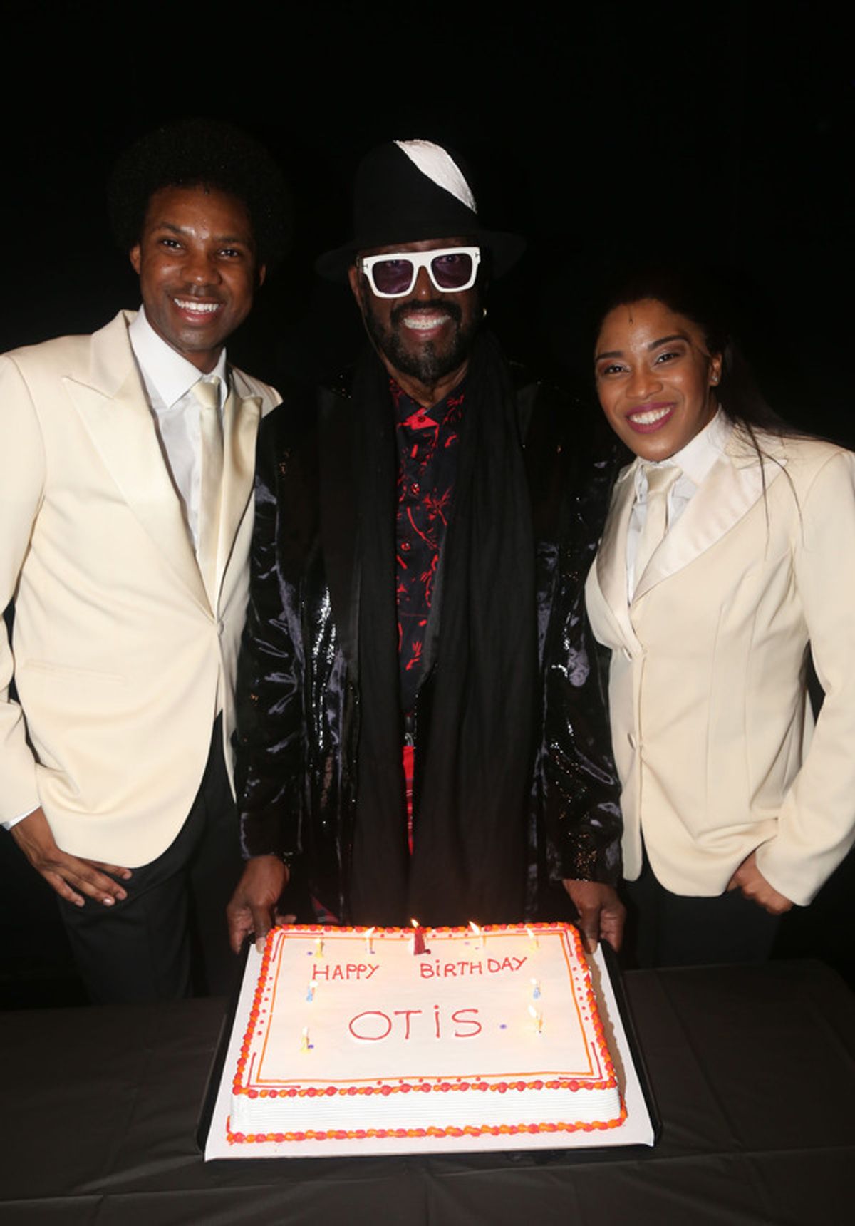 NEW YORK, NEW YORK - OCTOBER 30: (EXCLUSIVE COVERAGE) Otis Williams poses with cast as the cast of 'Ain't Too Proud' on Broadway celebrates Otis Williams' 78th Birthday at The Imperial Theatre on October 30, 2019 in New York City. (Photo by Bruce Glikas/Getty Images) at 
