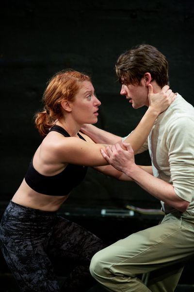 River (Sarah Elizabeth Grace) and Jack (Ryan Desaulniers) in The Regime is Female at  Photo