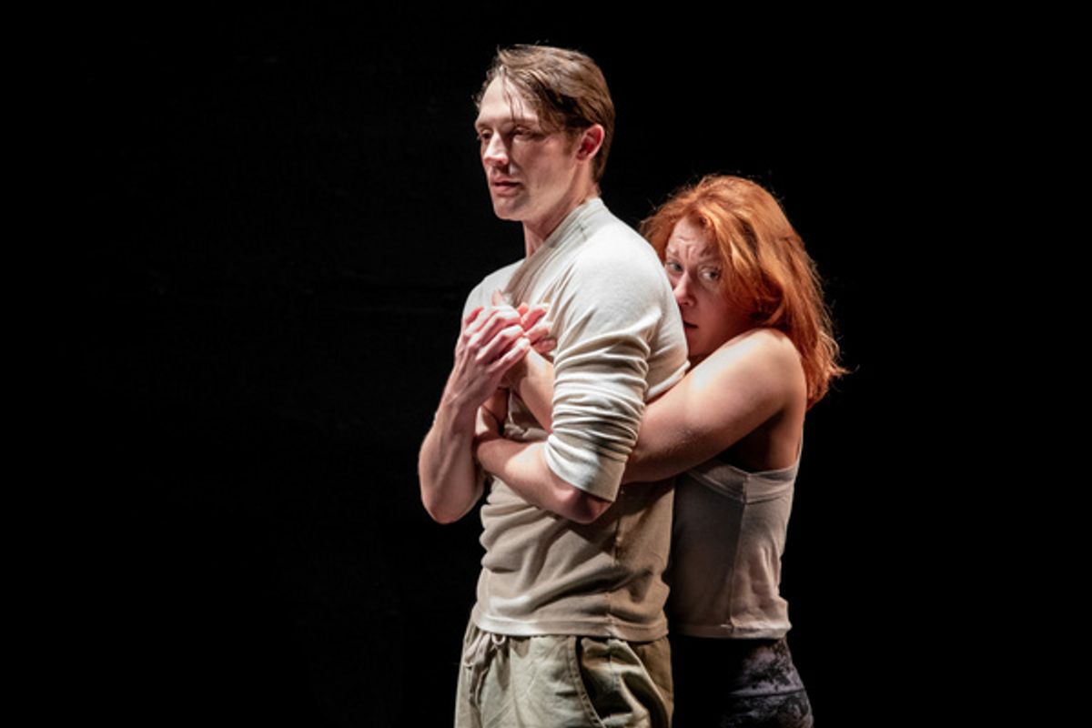 Jack (Ryan Desaulniers) and River (Sarah Elizabeth Grace) in The Regime is Female at the Tank, November 1 - 17, 2019 (Photo credit: Justin McCallum) at 