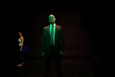Don Carter as Ex-Congressman Hank Flynn in The Regime is Female at the Tank, November Photo