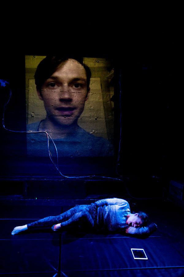 Ryan Desaulniers as Messenger Jack Romansky and Sarah Elizabeth Grace as River Flynn  Photo