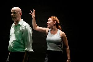 River (Sarah Elizabeth Grace) and her dad Hank (Don Carter) in The Regime is Female at the Tank, November 1 - 17, 2019 (Photo credit: Justin McCallum) @ BroadwayWorld River (Sarah Elizabeth Grace) and her dad Hank (Don Carter) in The Regime is Female a Photo