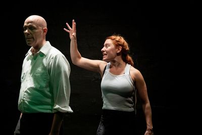 River (Sarah Elizabeth Grace) and her dad Hank (Don Carter) in The Regime is Female a Photo