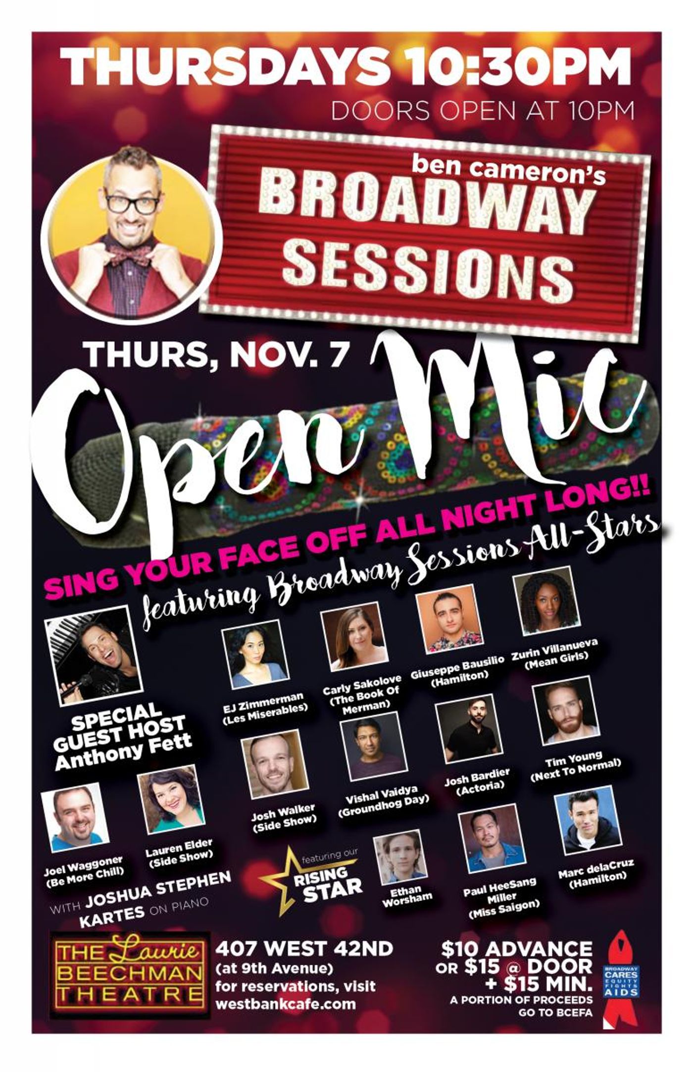 Broadway Sessions Offers Fall Open Mic with Special Broadway Guests  Image