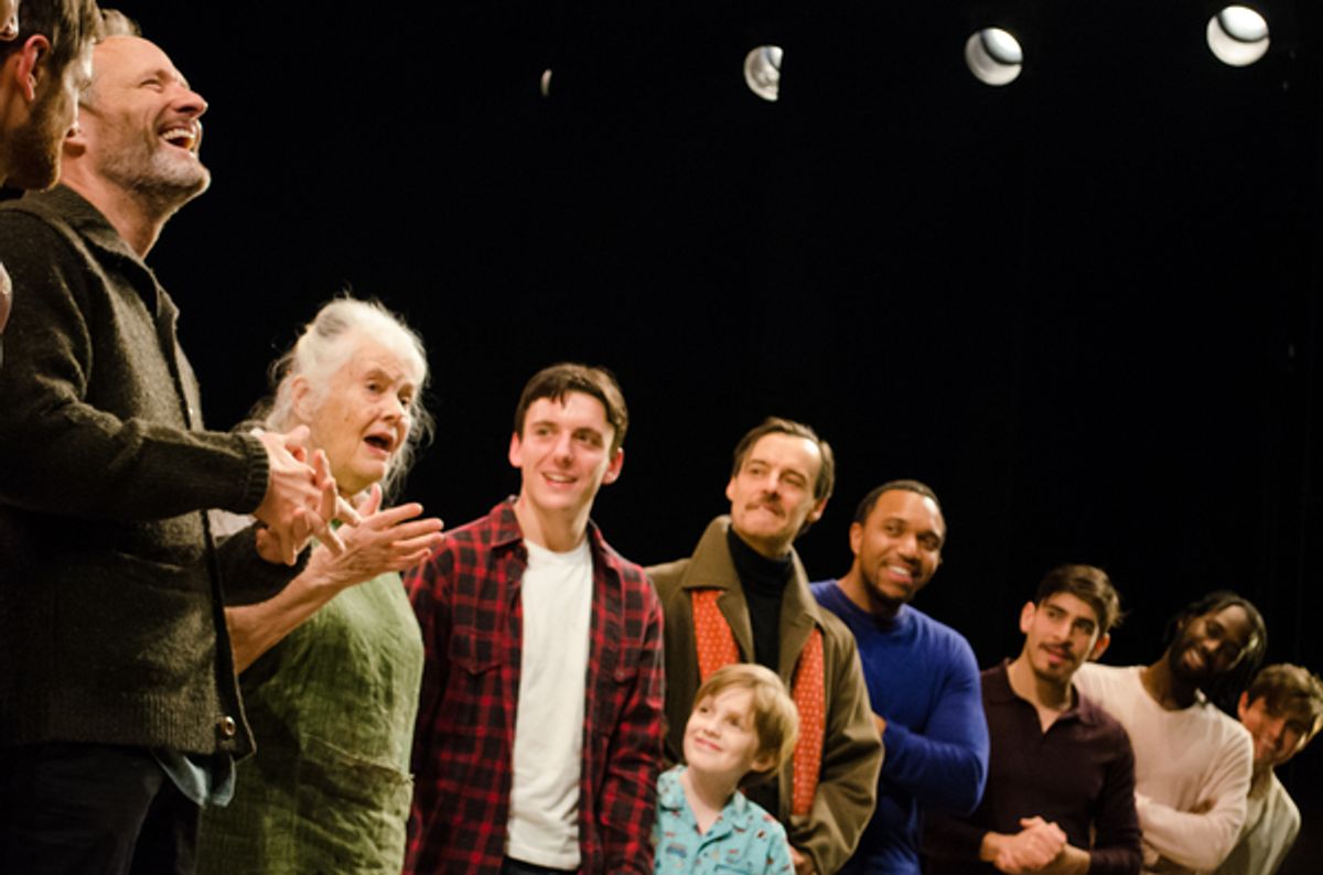 John Benjamin Hickey, Lois Smith and the company of 'The Inheritance' at 