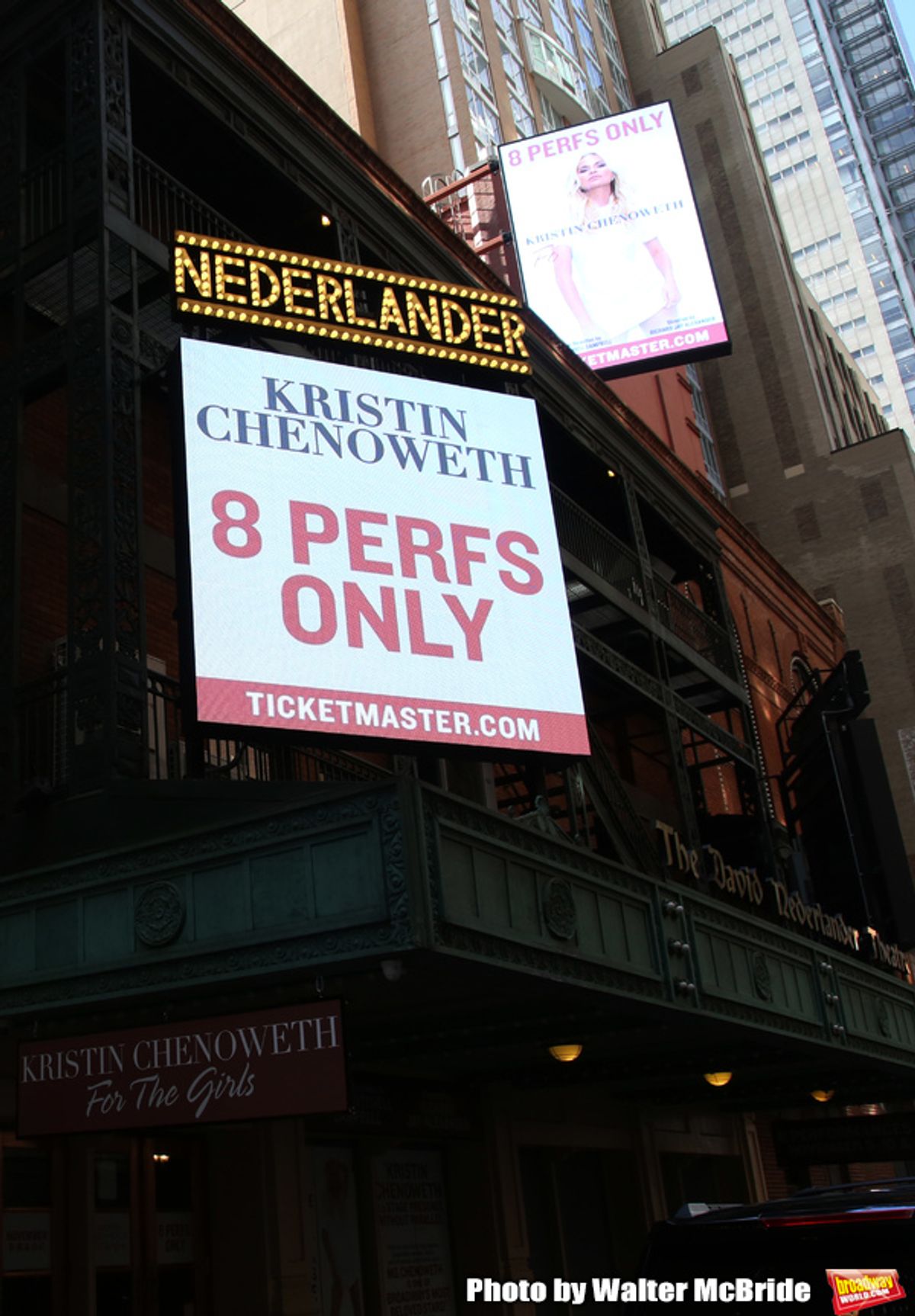 Theatre Marquee unveiling for 'Kristin Chenoweth - For The Girls' at the Nederlander Theatre on November 04, 2019 in New York City. at 