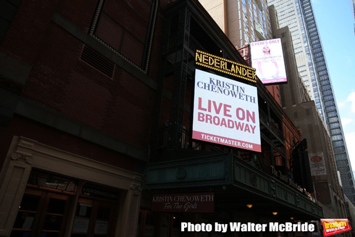 Theatre Marquee unveiling for 'Kristin Chenoweth - For The Girls' at the Nederlander Theatre on November 04, 2019 in New York City. at 