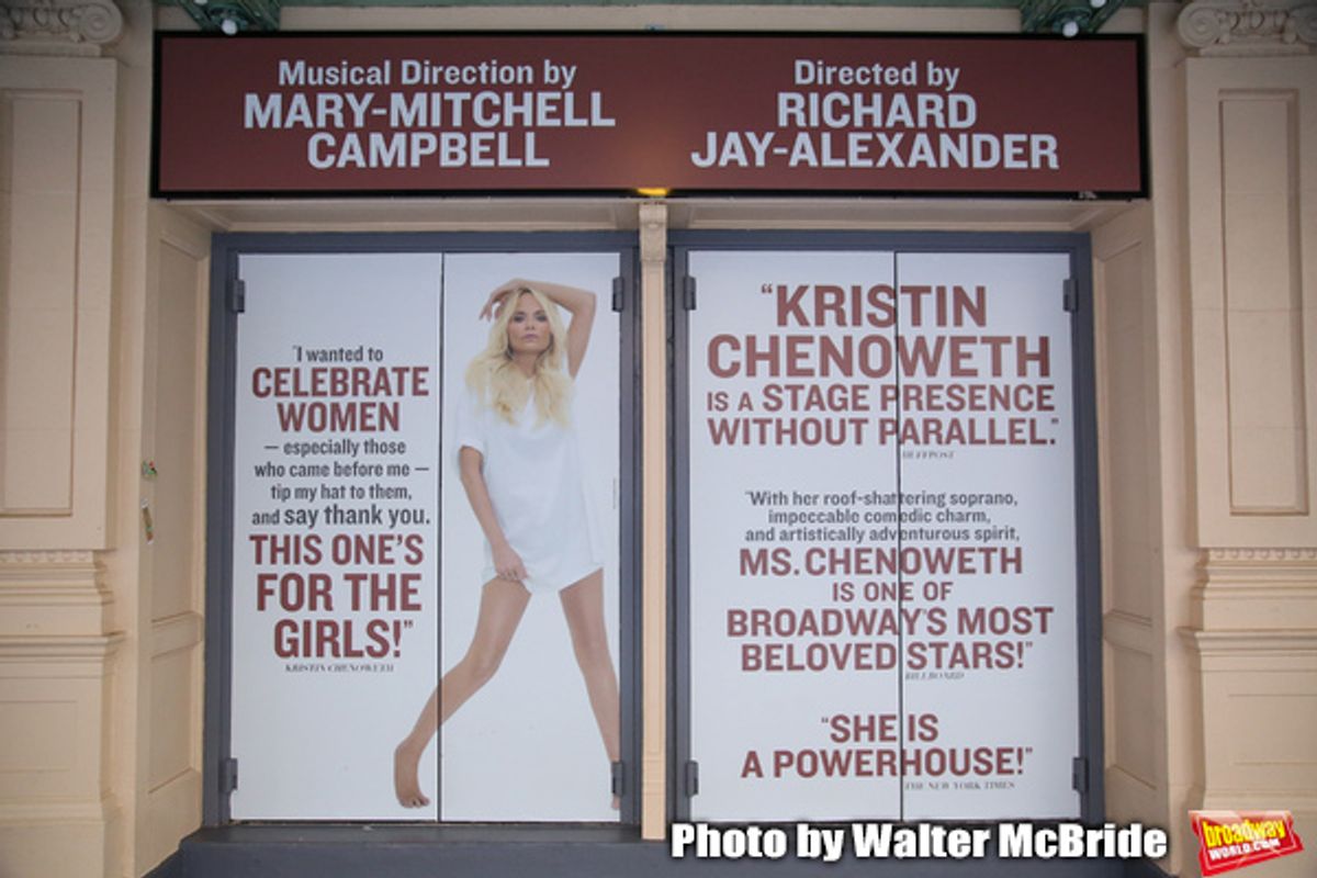 Theatre Marquee unveiling for 'Kristin Chenoweth - For The Girls' at the Nederlander Theatre on November 04, 2019 in New York City. at 