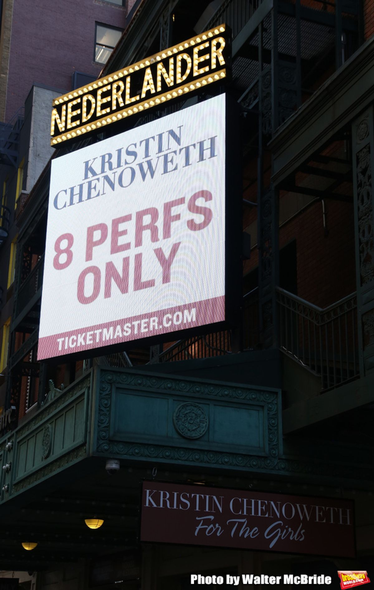 Theatre Marquee unveiling for 'Kristin Chenoweth - For The Girls' at the Nederlander Theatre on November 04, 2019 in New York City. at 