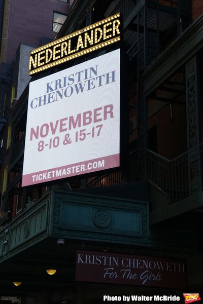 Theatre Marquee unveiling for "Kristin Chenoweth - For The Girls" at the Nederlander  Photo
