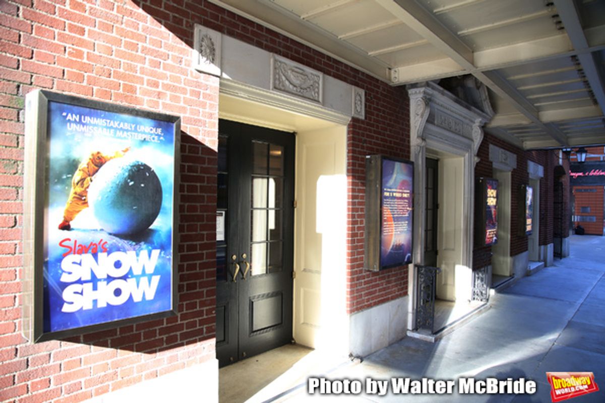 Theatre Marquee unveiling for 'Slava's Snow Show' at the Stephen Sondheim Theatre on November 04, 2019 in New York City. at 