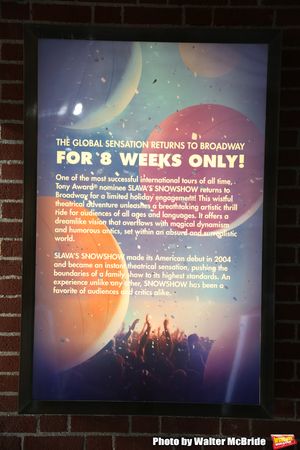 Theatre Marquee unveiling for "Slava's Snow Show" at the Stephen Sondheim Theatre on  Photo