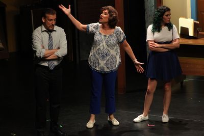 07. Larry Buzzeo (L), Francine Burns (C) and Stephanny Noria (R) as Kevin, Camila and Photo
