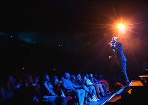 Terron Brooks Sings to Audience Photo