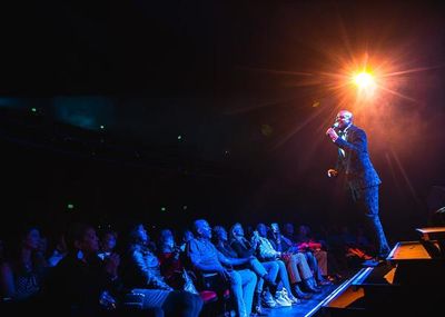 Terron Brooks Sings to Audience Photo