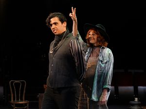 Marco Antonio Vega as Malvolio and Summer Broyhill as Feste @ BroadwayWorld Marco Antonio Vega as Malvolio and Summer Broyhill as Feste Photo
