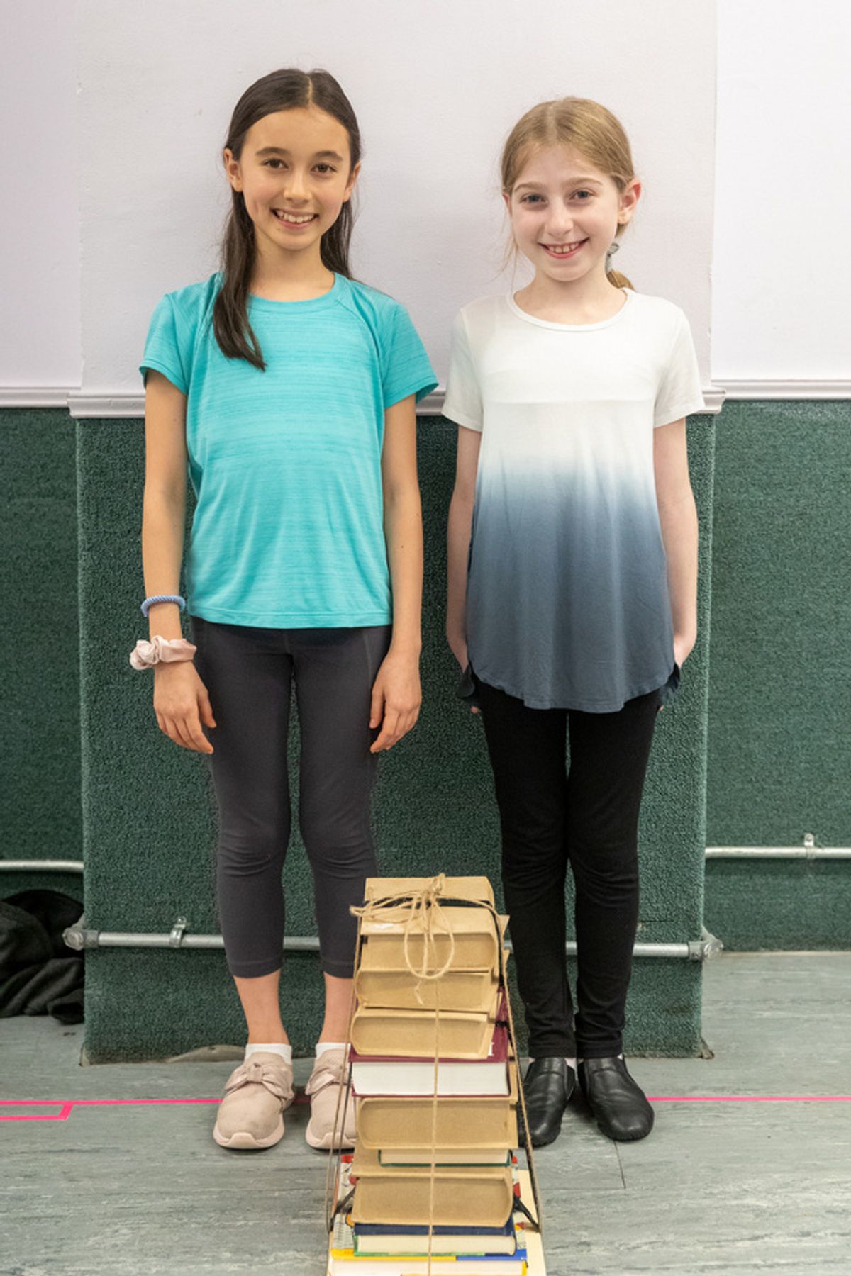 Elsa Dees and AnnaBelle Deaner (alternating as Matilda) in rehearsal at 