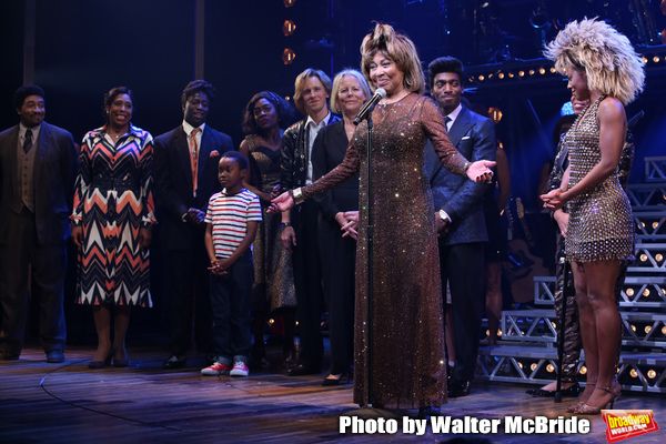 Phyllida Lloyd, Daniel J. Watts, Tina Turner and Adrienne Warren with cast Photo
