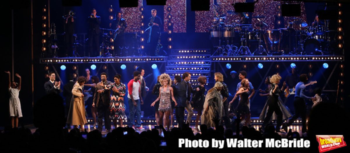 Adrienne Warren and Daniel J. Watts with cast at 