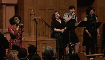 Aisha Jackson, Madge Dietrich, Cameron Mitchell Bell, and Jessica Luster.  Photo