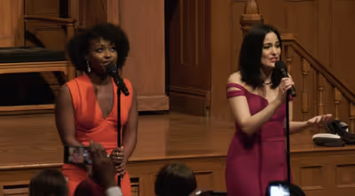 Aisha Jackson and Alyssa Fox perform ?Frozen? Medley.  Photo