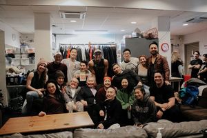 George and Brad Takei with the Cast  Photo