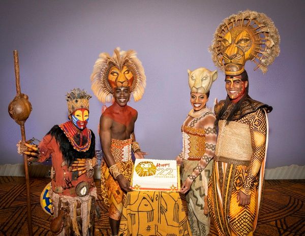 Nteliseng Nkhela as Rafiki, Bradley Gibson as Simba, Adrienne Walker as Nala and Mich Photo