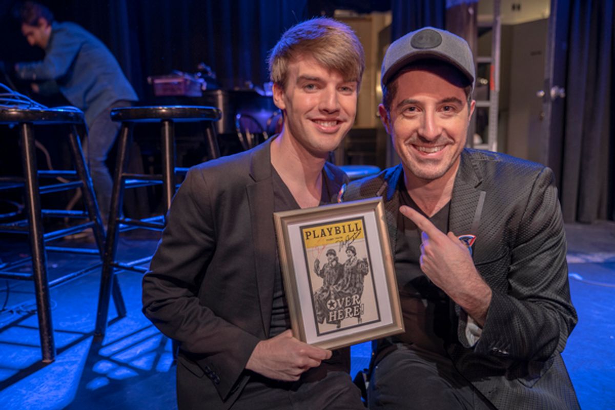 Mark William (holding his original signed Playbill of Over Here!) with his director Will Nunziata at 