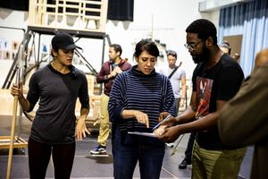 Kalyn West, Director Rachel Chavkin and Puppet Director Eric Avery Photo