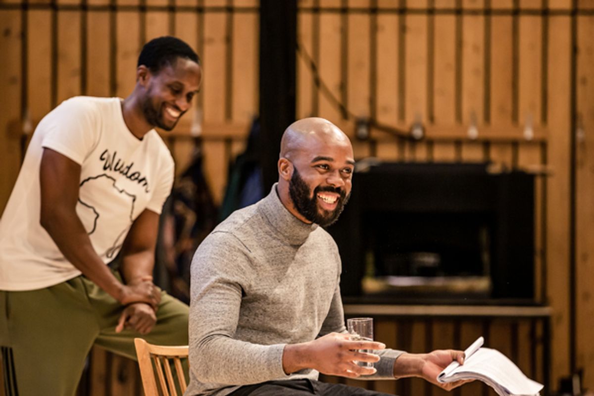 Three Sisters Rehearsal Photos
National Theatre
5th November 2019

By Inua Ellams after Checkov

Director: Nadia Fall
Set and Costume Designer :Katrina Lindsay
Lighting Designer : Peter Mumford
Sound Designer :Donato Wharton
Movement Director : Polly Bennett
Composer : Femi Temowo
Music Director and Vocal Arranger :Michael Henry
Staff Director : Moji Elufowoju

Cast

Ronke Adekouluejo
Adedeji Adetayo
Jonathan Ajayi
Jude Akuwudike
Tobi Bamtefa
Peter BankolÃ©
Anni Domingo
Lola May
Jerome Ngonadi
Sarah Niles
Ken Nwosu
Racheal Ofori
Joseph Ogeleka
Nasa Ohalete
Offue Okegbe
Chloe Okora
Sule Rimi
Natalie Simpson
Diana Yekinni

Â©The Other Richard at 