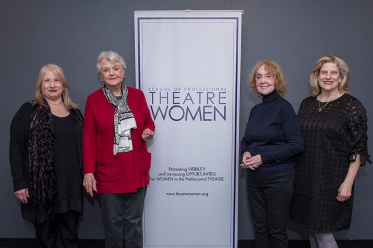 League of Professional Theatre Women''s Co-President Shellen Luben, Dame Angela Lansbury, Charlotte Moore, and LPTW Co-President Catherine Porter    Photo credit: Ashley Garrett Photography  at 