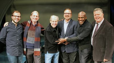 Greg Jarrett, Evans Haile (York Executive Director), Maury Yeston,
Gerard Alessandrin Photo