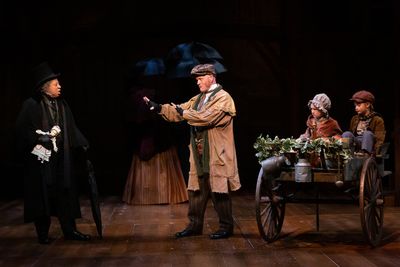 David Rainey as Scrooge and Joshua Morrison as Bert Photo