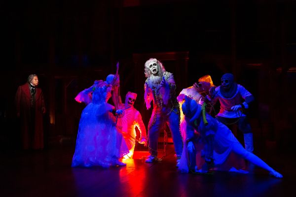 David Rainey as Scrooge and David Matranga as Jacob Marley with Company Photo