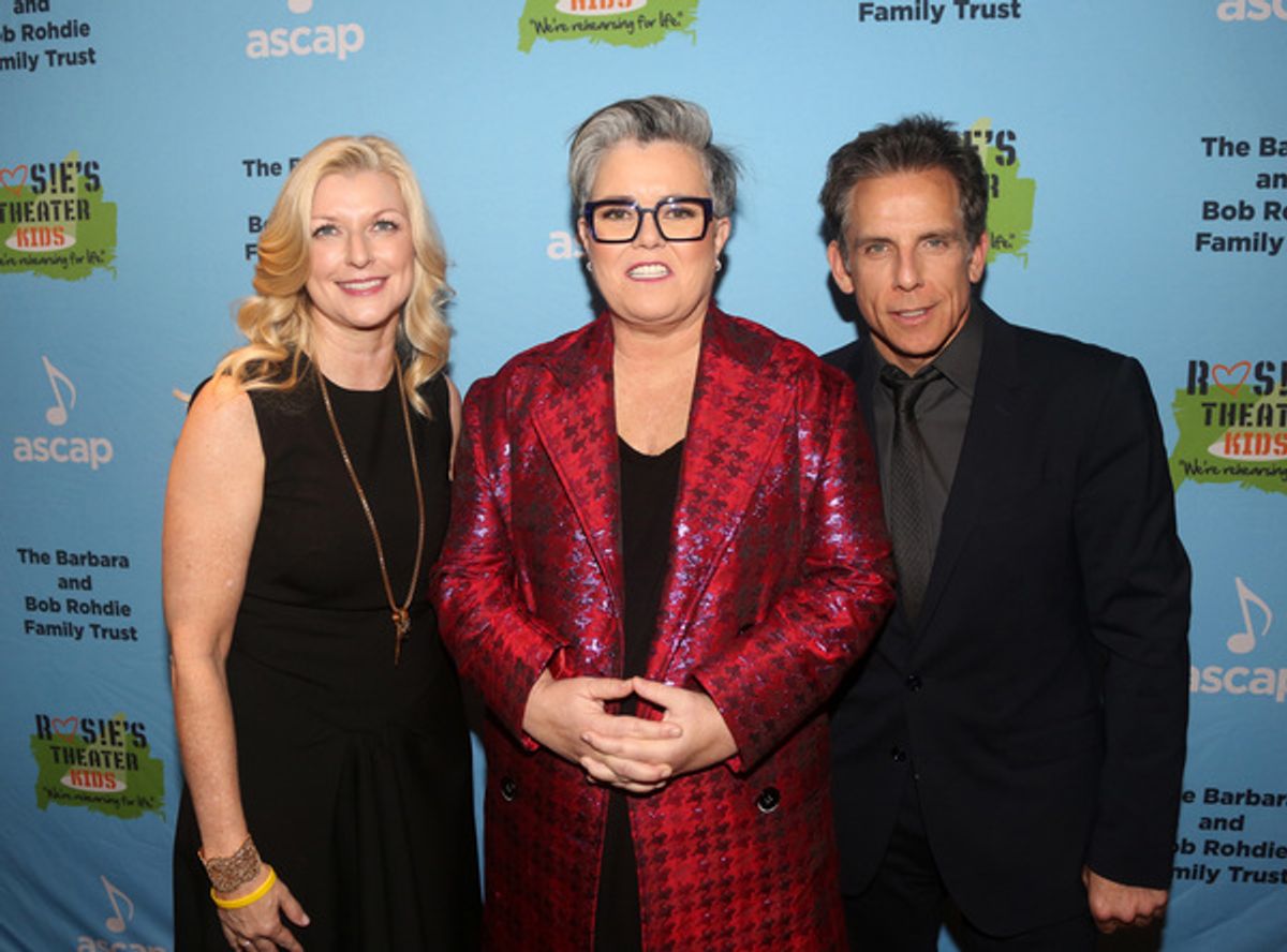 NEW YORK, NEW YORK - NOVEMBER 18:(L-R) Honoree ASCAP's Beth Matthews, Rosie O'Donnell and Honoree Ben Stiller pose at the 2019 Rosie's Theater Kids Fall Gala at The New York Marriott Marquis on November 18, 2019 in New York City. (Photo by Bruce Glikas/WireImage) at 