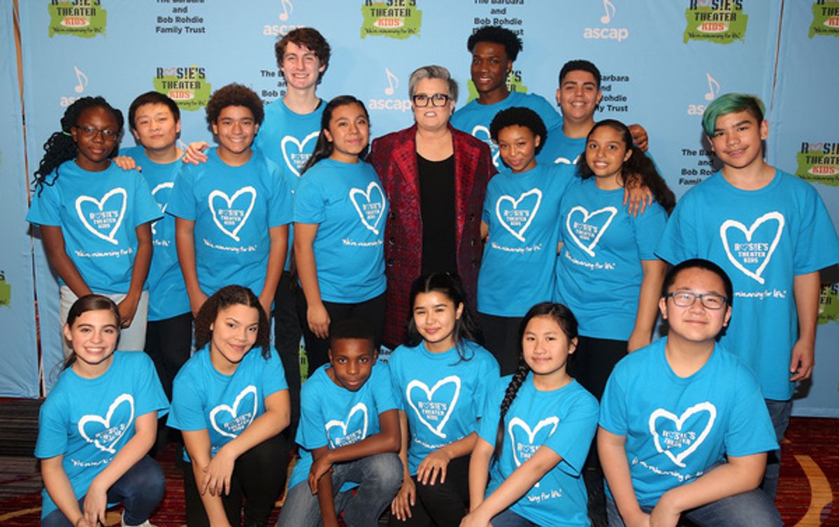 NEW YORK, NEW YORK - NOVEMBER 18: Rosie O'Donnell and her 'Rosie's Broadway Theater Kids' pose at the 2019 Rosie's Theater Kids Fall Gala at The New York Marriott Marquis on November 18, 2019 in New York City. (Photo by Bruce Glikas/WireImage) at 