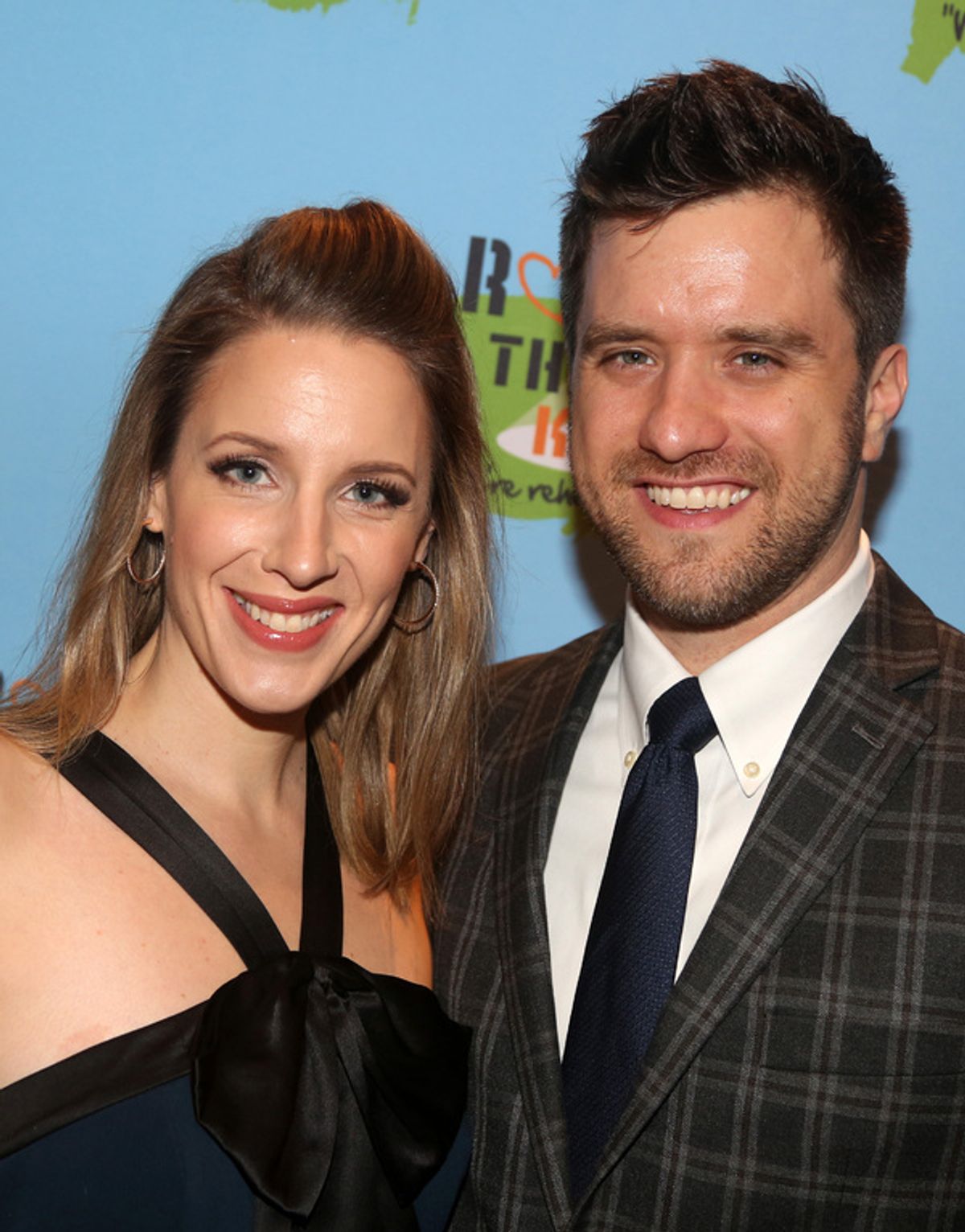 NEW YORK, NEW YORK - NOVEMBER 18: Jessie Mueller and Andy Truschinski pose at the 2019 Rosie's Theater Kids Fall Gala at The New York Marriott Marquis on November 18, 2019 in New York City. (Photo by Bruce Glikas/WireImage) at 